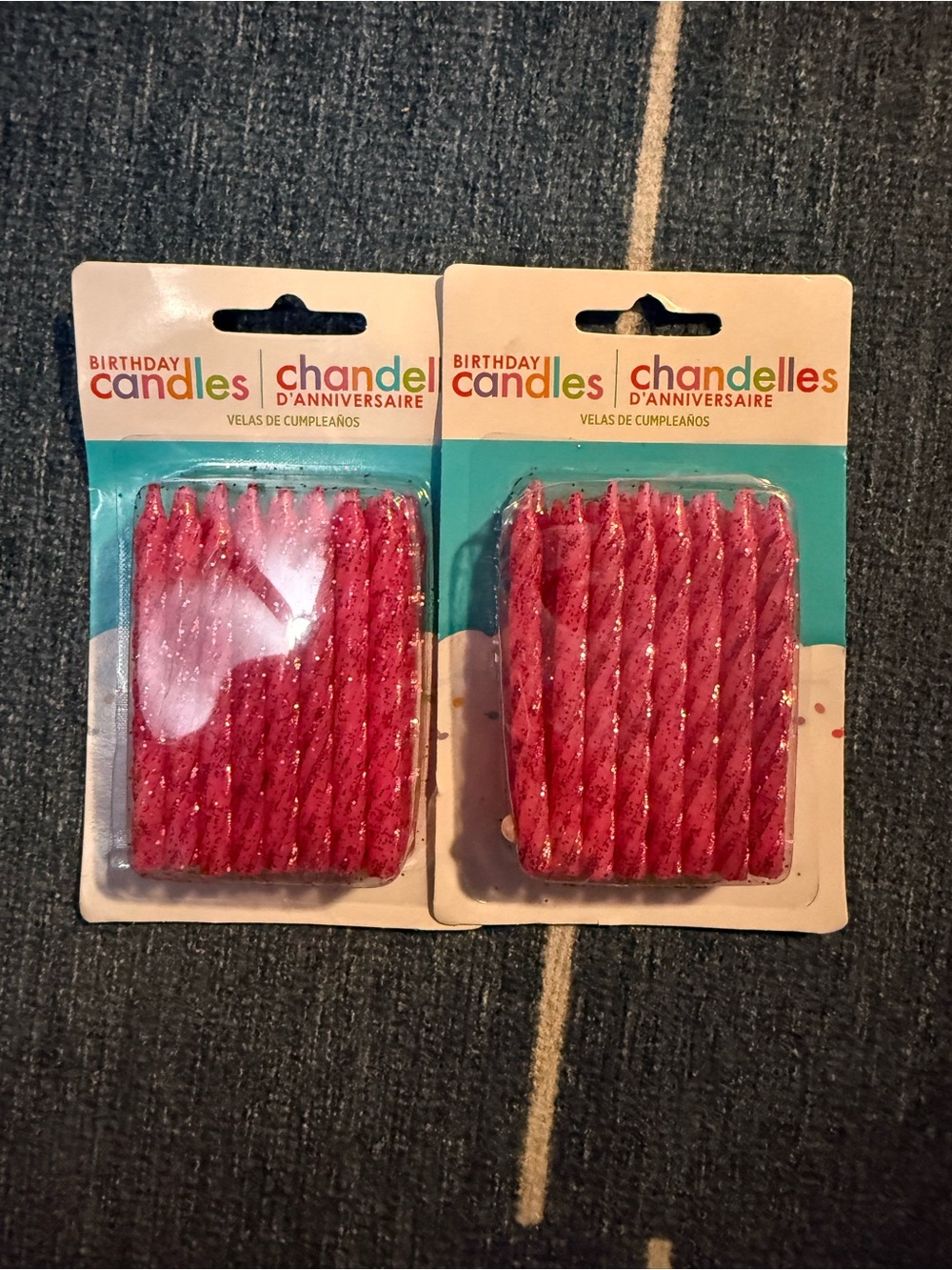 Birthday Candles Pink Glitter Spiral Cake Candles - Pack of 24